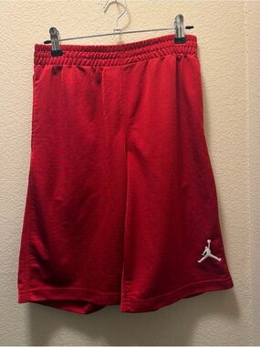 Boys Jordan Red Basketball Shorts with Jumpman Logo